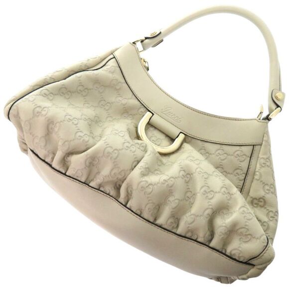 Gucci One Shoulder Bag Guccissima Abbey 190525 Leather Ivory Gold Hardware - Picture 3 of 10